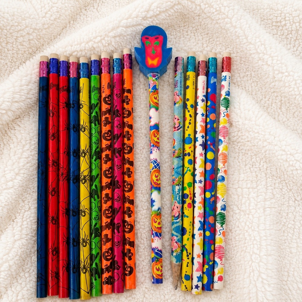 Vintage Lisa Frank Pencils Lot 15 1989 Halloween Neon Party Favors 90s 14 Unused